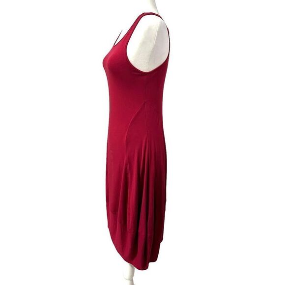 EILEEN FISHER Small Red Midi Fit & Flare Jersey Tank Dress - Picture 5 of 10